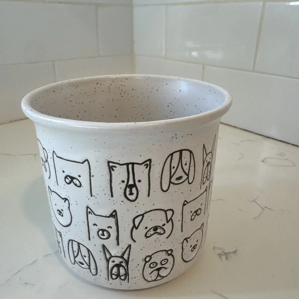 Winifred & Lily MUG Ceramic Stoneware DOG FACES Tan Speckle Oversize Coffee - Picture 6 of 9